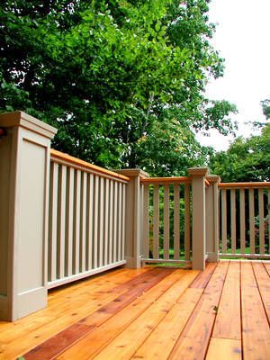 Deck railing and posts. I would love this with a darker stain.