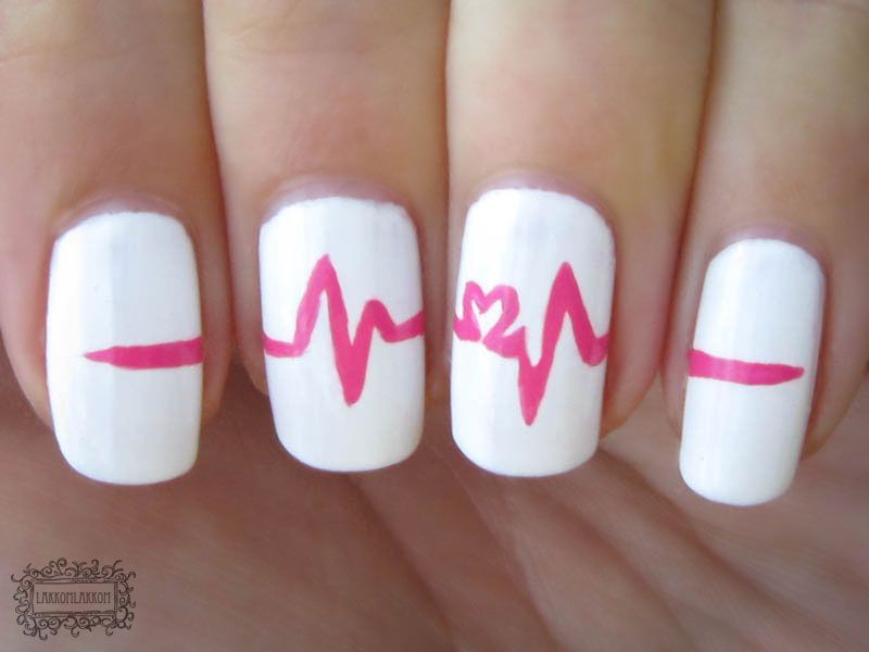 Heartbeat Great idea for #nurse #nails