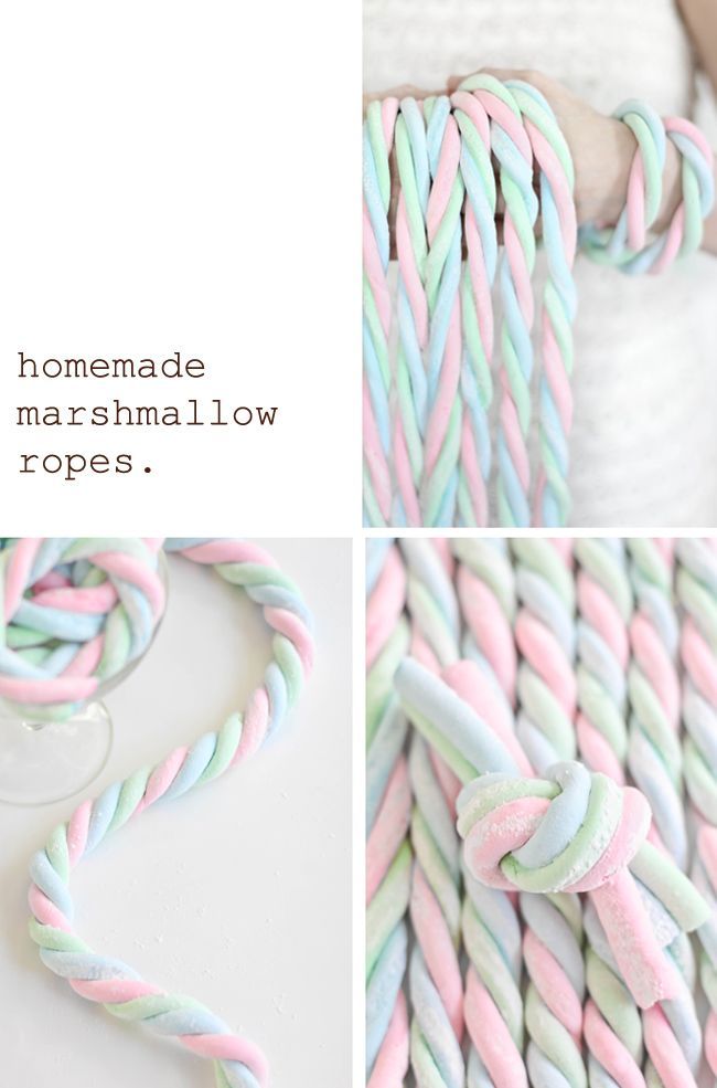 Homemade Marshmallow Ropes (Sprinkle Bakes). ♥    #food #recipe #sweet #ma