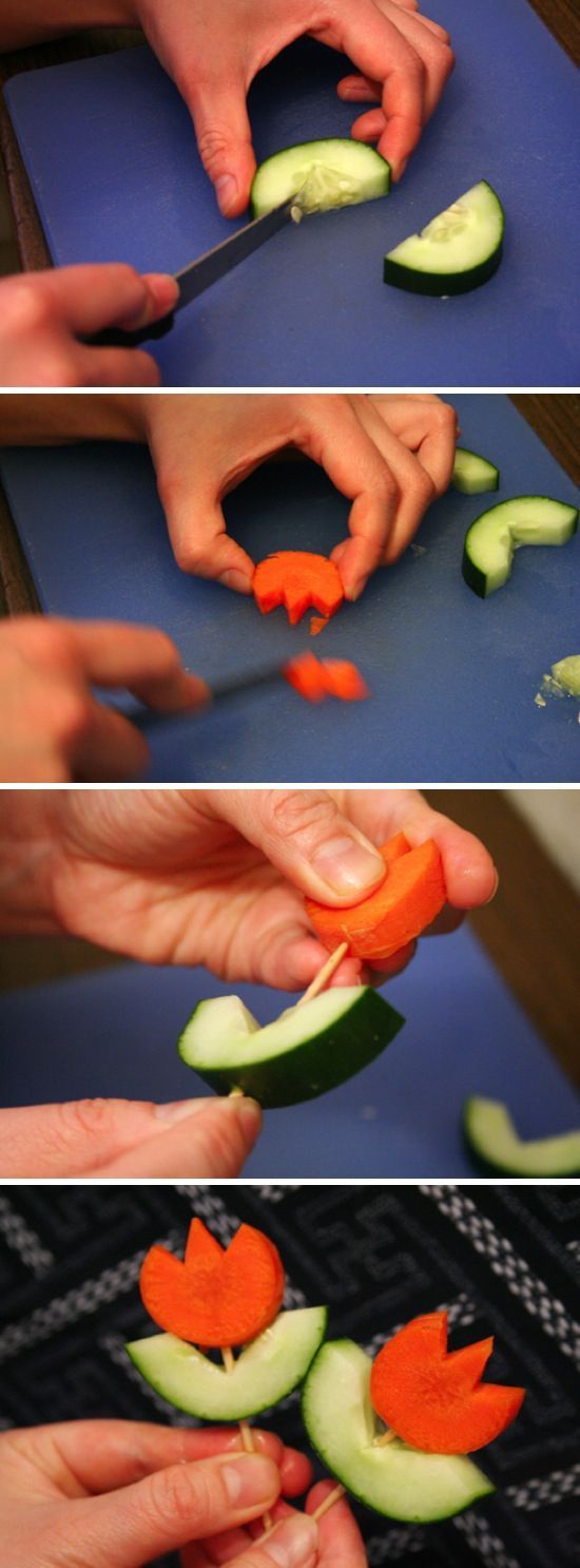 How To Make Veggie Flowers for garnishing, party appetizer idea, etc.