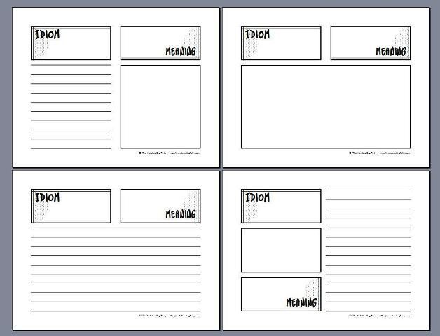 Idioms Notebook Pages