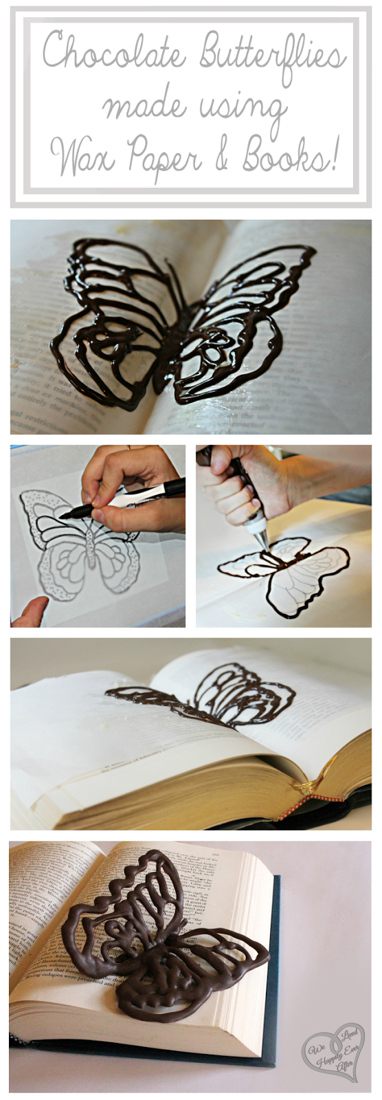 Make Chocolate Butterflies Using WAX Paper and Books! The Books make the butterf