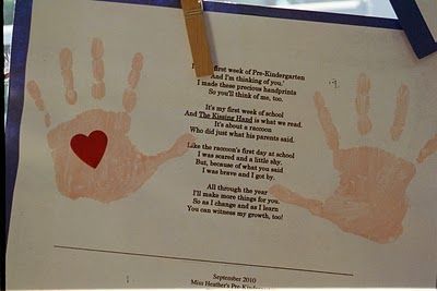 Miss Heather's Pre-K: The Kissing Hand, our first day of school craft