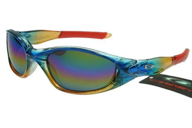 Oakley Active Sunglasses Red Yellow Blue Frame Rainbow Lens 0051