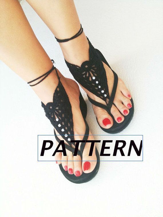 PDF crochet patternDIY tutorial Barefoot Sandals by ArtofAccessory, $3.99