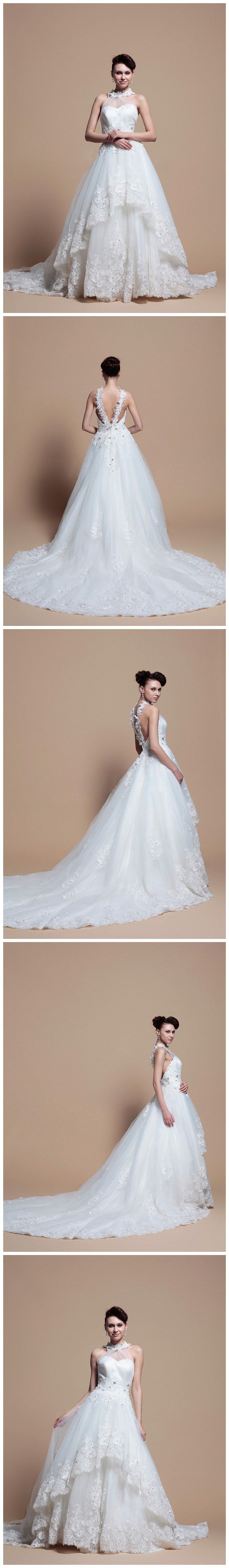 Princess Halter Neck With Two Layer Wedding Dress