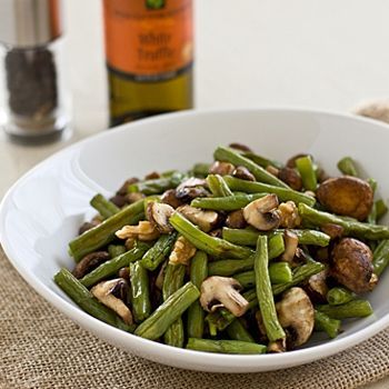 Roasted Green Beans & Mushrooms with Walnuts Recipe – A quick, healthy side