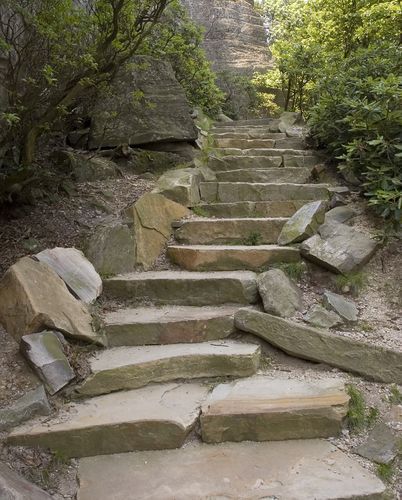 Stone stairs on North Carolina hiking trail.
