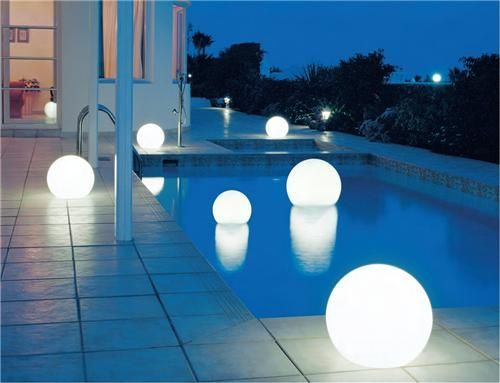 These Moonlight globe lights can be placed in a pool, hung from a tree, or incor