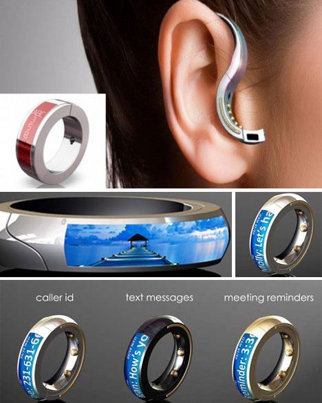 WAY COOL!! The Orb. This mobile headset doubles as a ring and can be used 30 fee