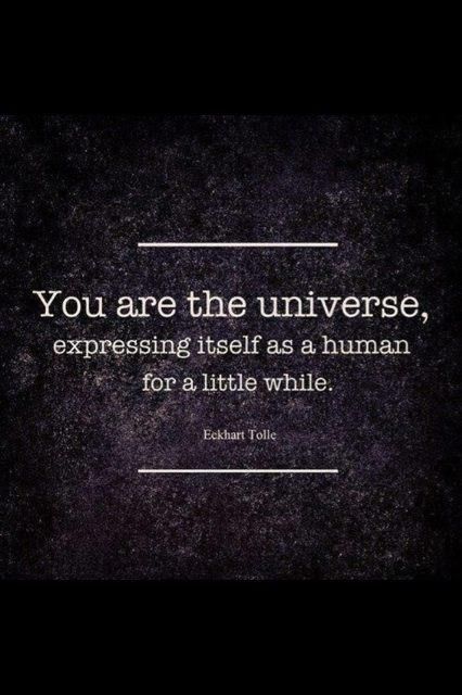 You are the universe expressing itself as a human for a little while.