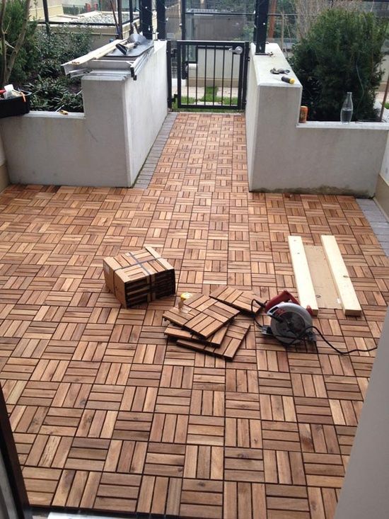 [ Outdoor Patio Decking with Ikea Platta ]
