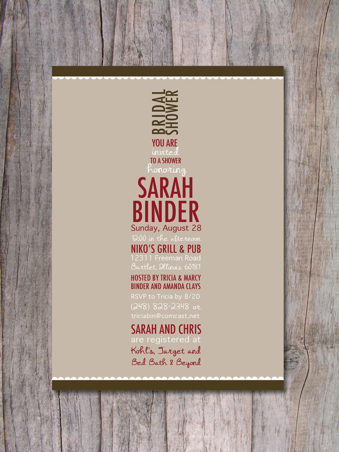 bridal shower invite – Wine Lovers by Pinch Of Spice. $15.00, via Etsy.