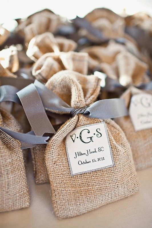 burlap favor bags