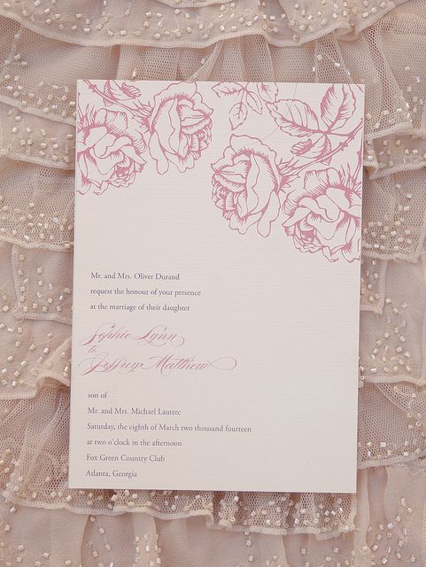 rustic roses wedding invitation