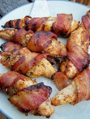 Bacon wrapped chicken!