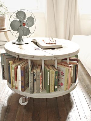 Cable Spool Library Table  Directions for diy on this site  also on Country Livi