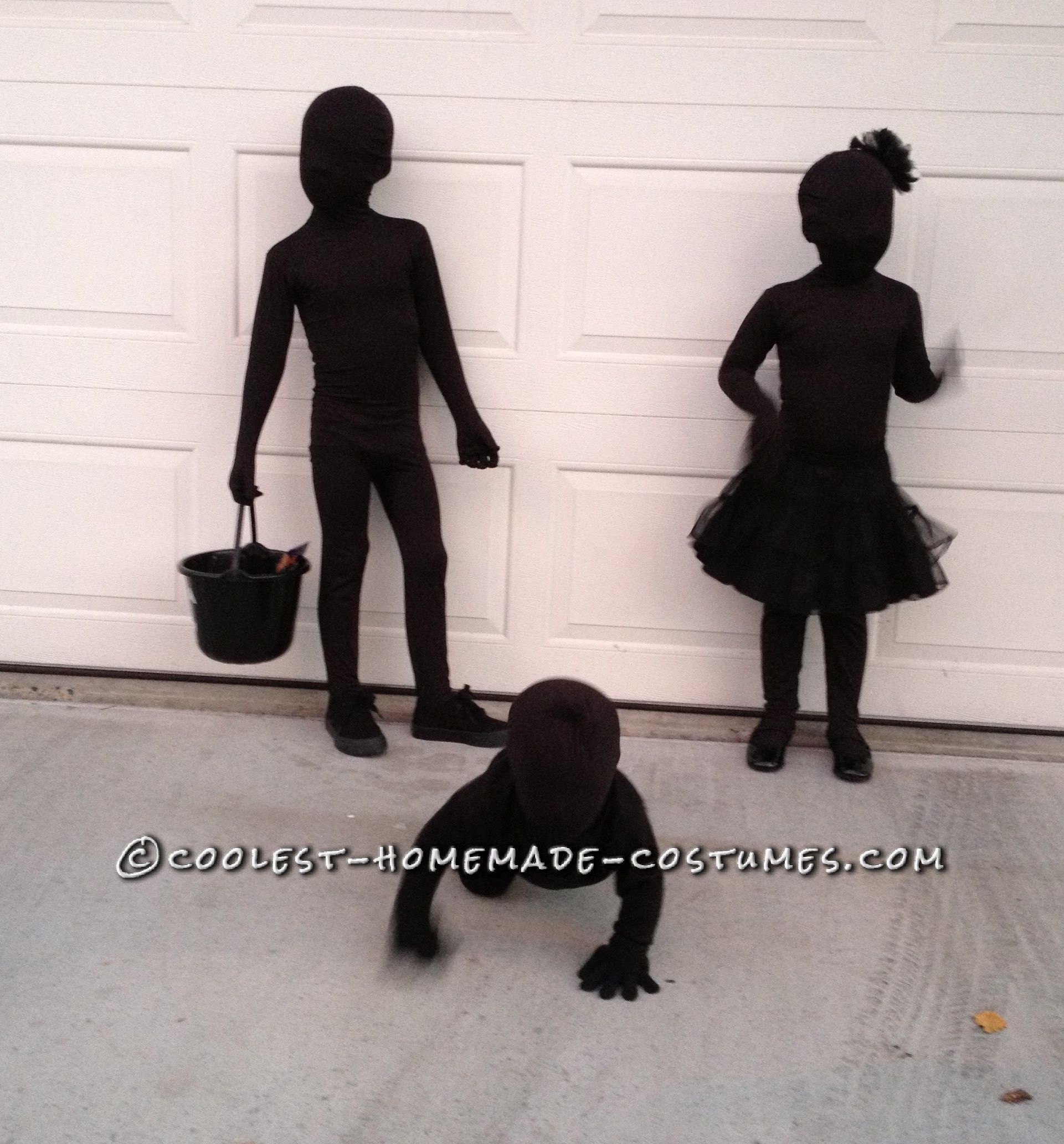 Costume Idea – Shadows – Using Morph Suits and added balck accessories