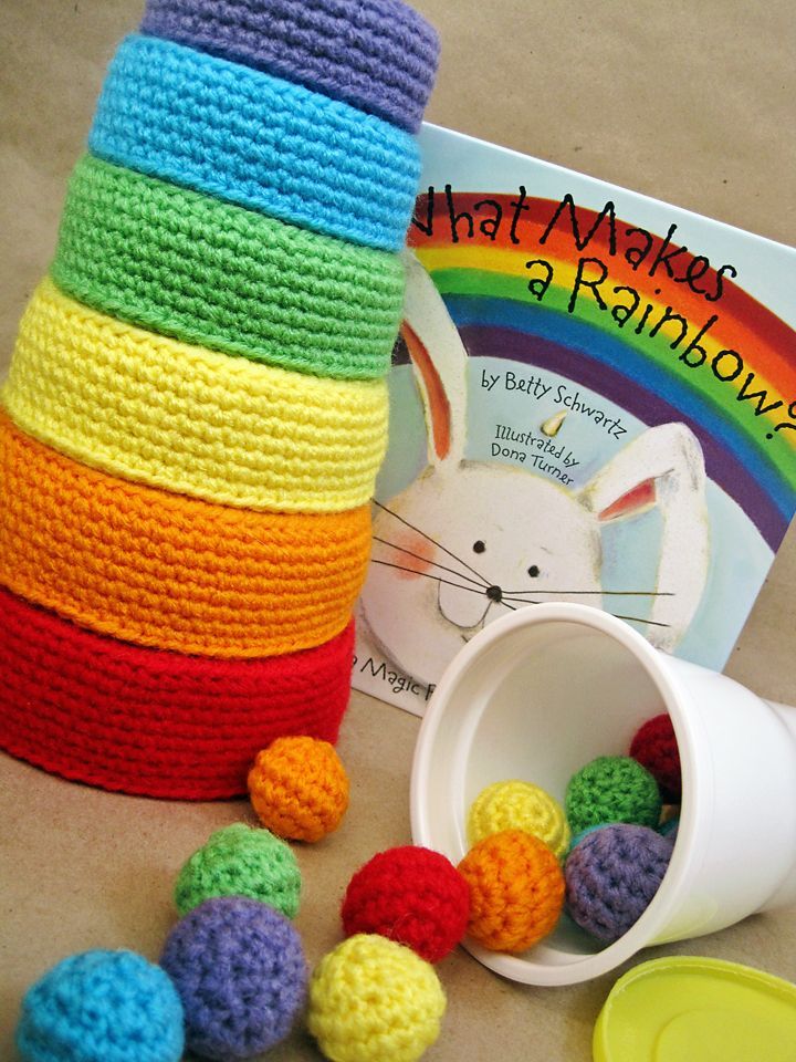 Crochet Pattern: Rainbow Nesting Bowls (rewritten) goes with the "Crochet P