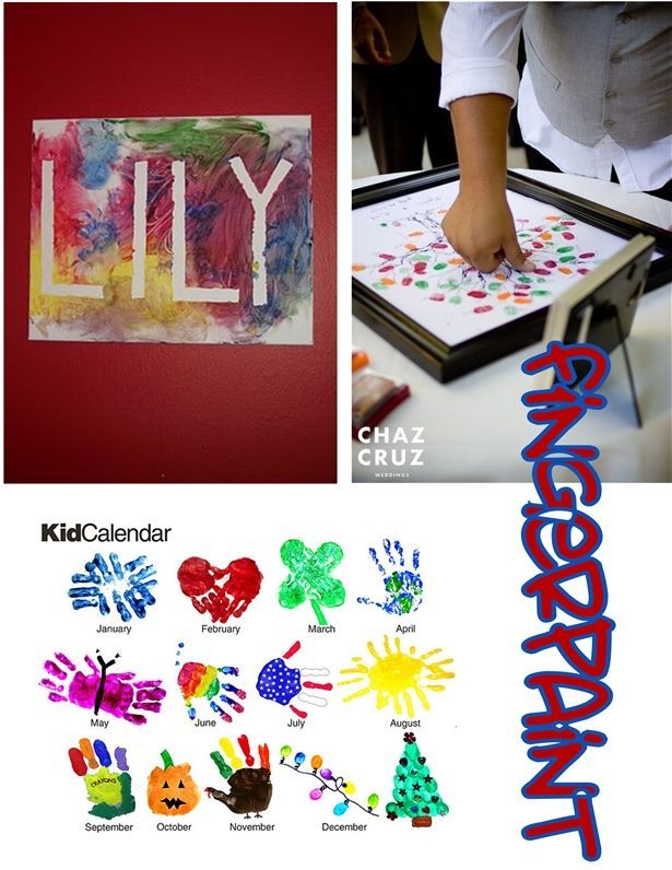 Fingerprints and finger painting with tape name, you could make mom for mother&#