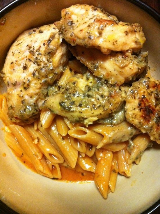 Garlic Pesto Chicken with Tomato Cream Penne – Recipes, Dinner Ideas, Healthy Re