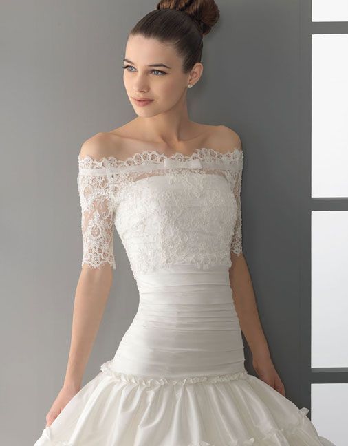 Glamorous half sleeve ball gown floor-length wedding dress…so could see my sis
