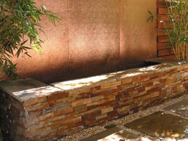Hammered Copper waterfall for out door garden space. Could be a great way to cha