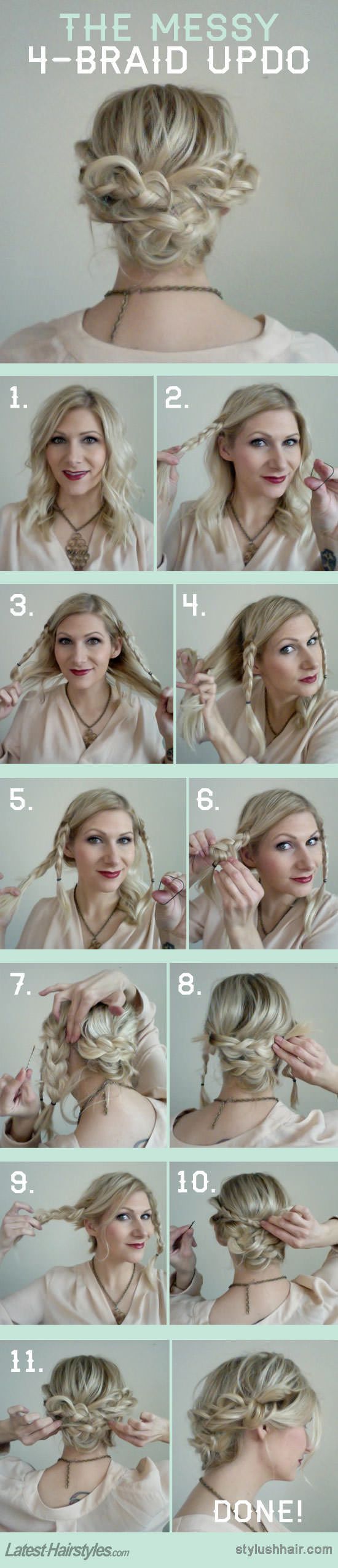 How To: The Messy 4 Braid Updo