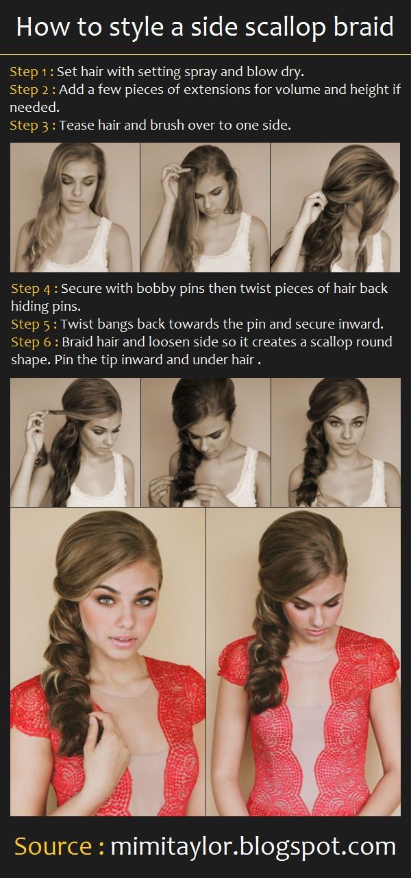 How to style a side scallop braid | Pinterest Tutorials