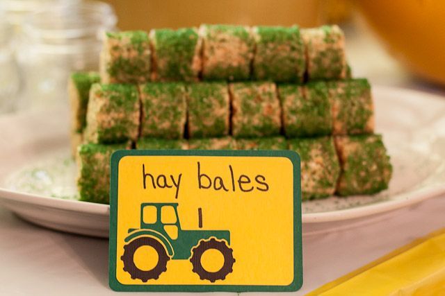John Deere Tractor Birthday Party – Our Family Unit. Hay bales!