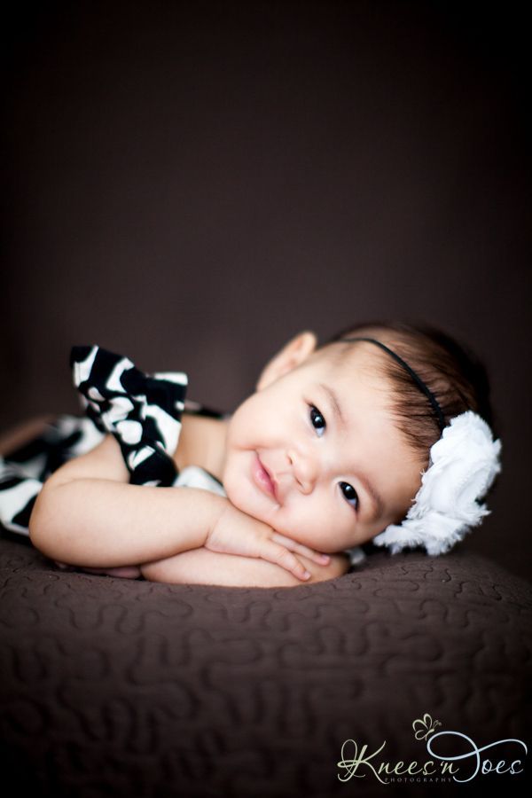 Just adorable! 3 month old baby girl. Photography by Knees and Toes Photography.
