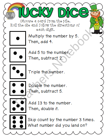 Lucky Dice Math Game