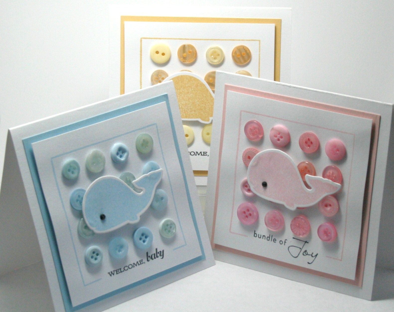 Make use of those baby stamps & buttons