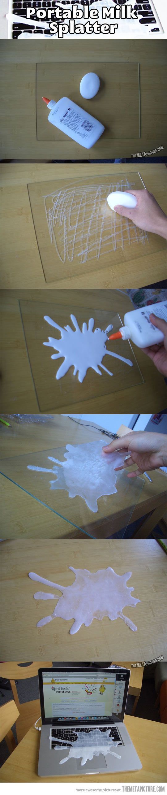 Milk splatter prank….I have to do this!