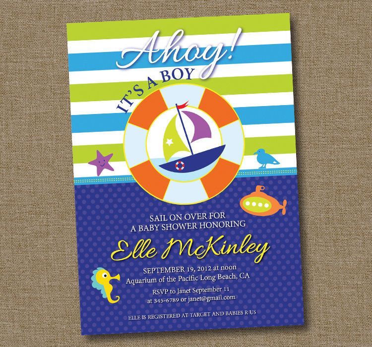 Nautical Baby Shower Invitation Boy