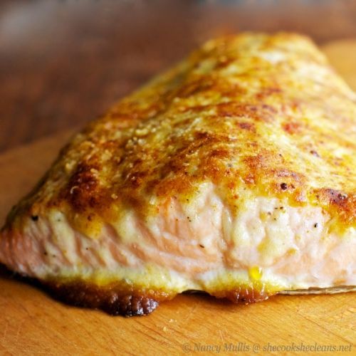 Oven Roasted Salmon with Parmesan-Mayo Crust