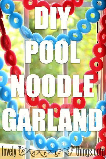 Pool Party Decoration Idea DIY Pool Noodle Garland — Thanks Double Fun Parties