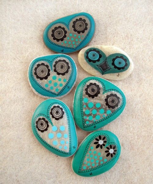 Rocks+-+rock+art+-+painted+rocks+-+owl+-+owls+-+turquoise+-+nature+-+art+-+craft