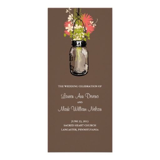 #Rustic #MasonJar and Wildflowers #WeddingProgram Perfect for a country style #W