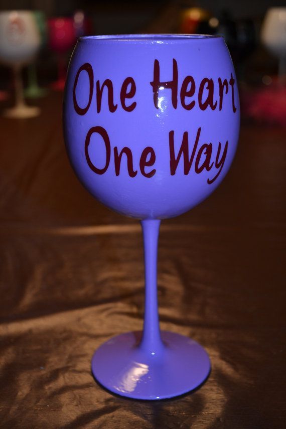 Sorority big little wine glass by BlessYourHeartGlass on Etsy, $15.00