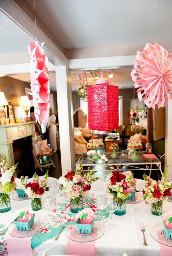 Strawberry shortcake themed bridal shower – love it! This is totally my style.