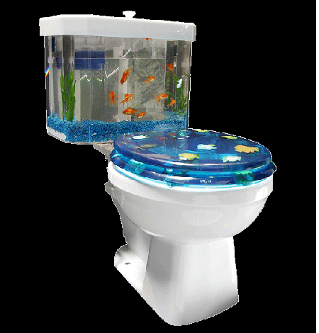 This FISH TANK toilet is crazy cool!!