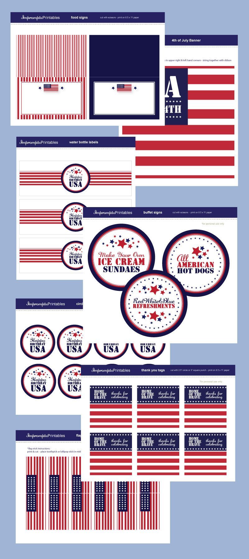 4th of July Party Printables