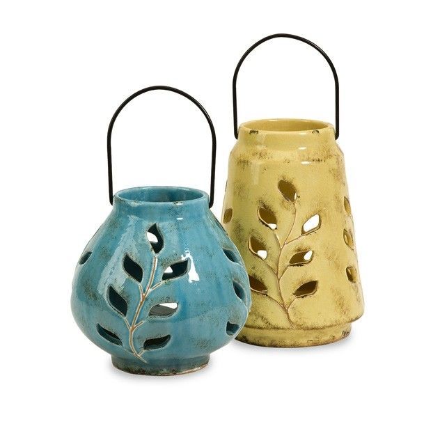 Austin Ceramic Lanterns – Set of 2