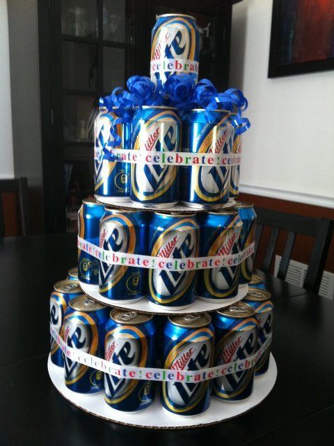 Beer Cake – in groom's room as a surprise. Love this!