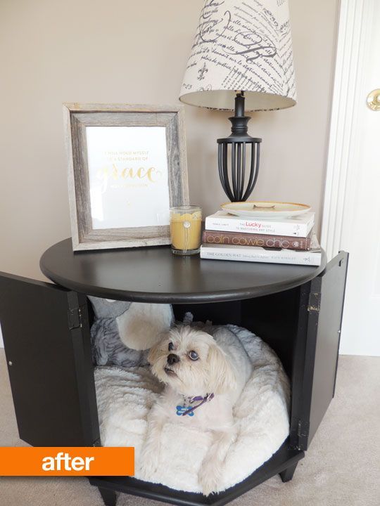 Before & After: Merrill's Side Table Pet Bed