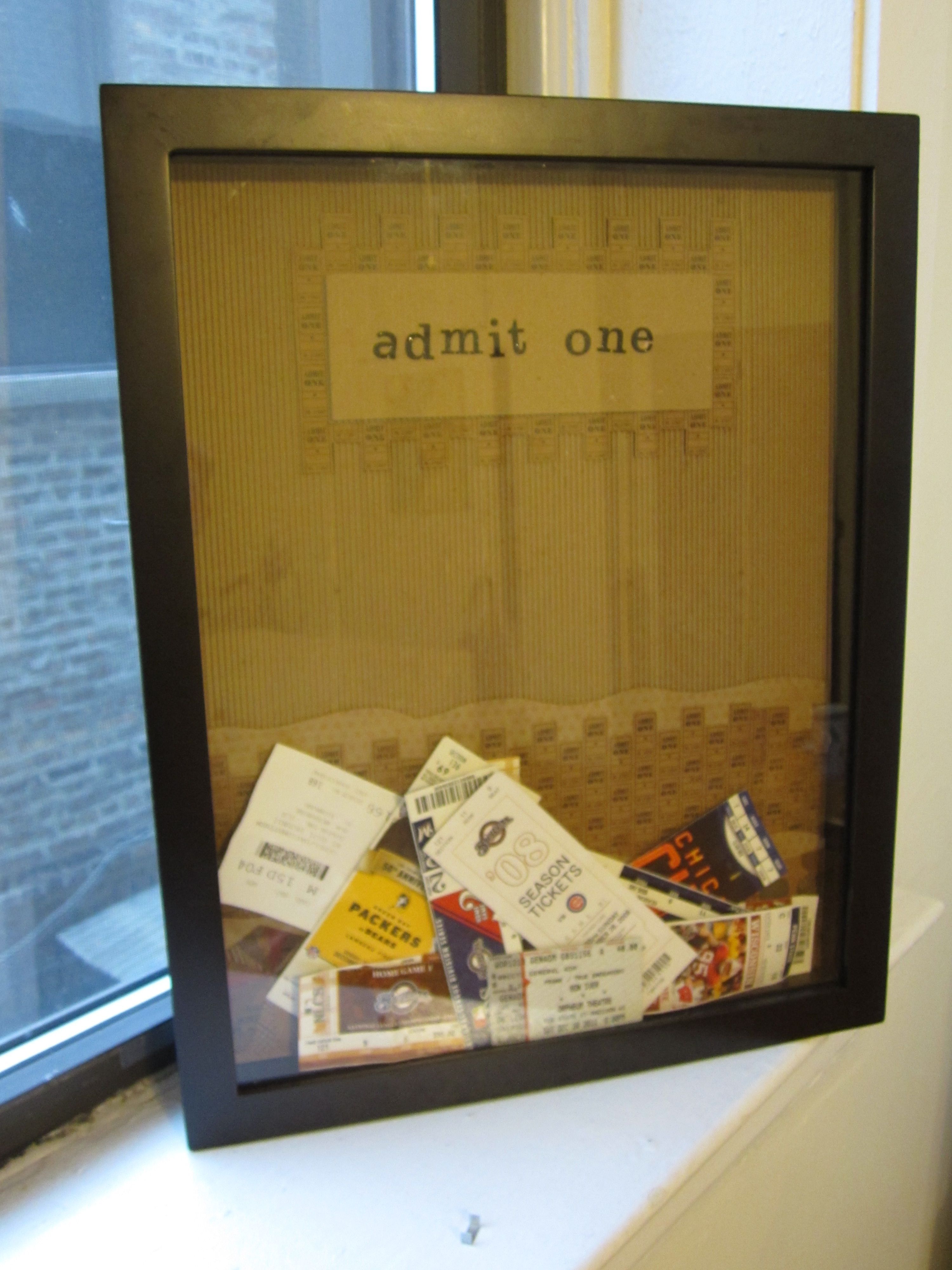 I love this!!! memory box for tickets. slit at the top to drop in more tickets a