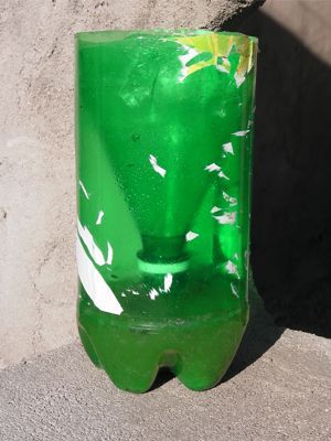 Mosquito trap – No more mosquitos!! Cut the top off a 2 liter bottle. Invert the