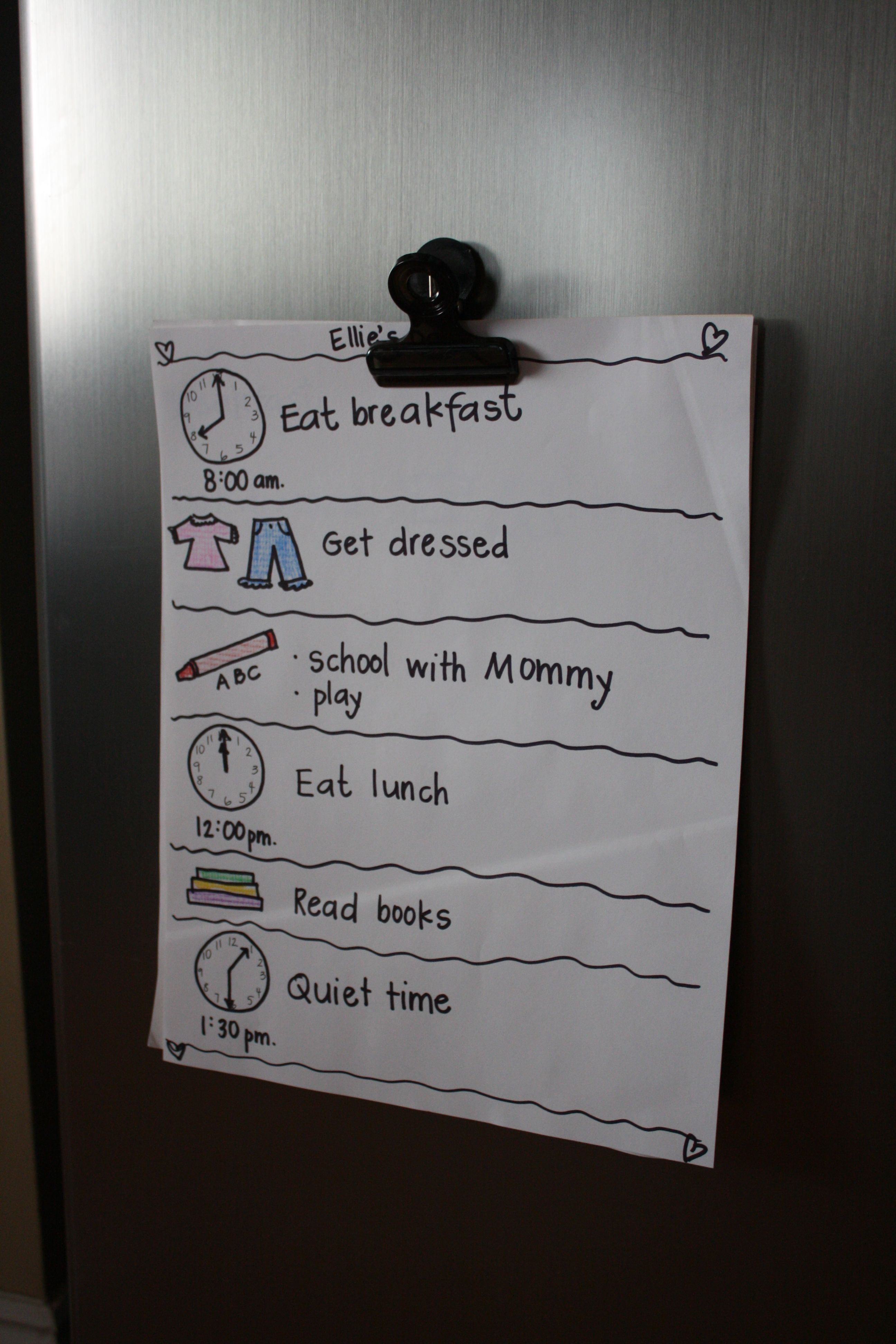 Pre-K homeschool preschool schedule