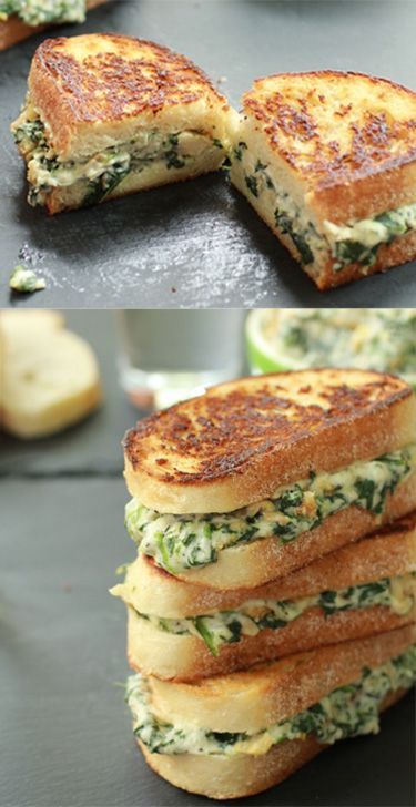 Spinach and Artichoke Grilled Cheese. =]